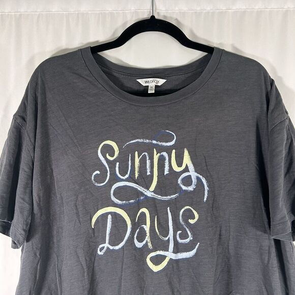 Wildfox T Shirt Women's XL Grey Sunday Short Sleeve Crew Neck 100% Cotton - Picture 2 of 8